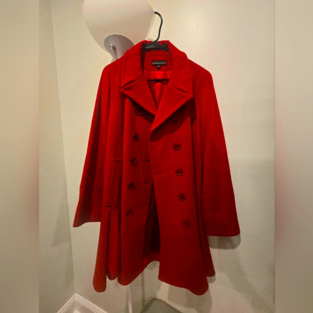 Sofia Cashmere deep red coat